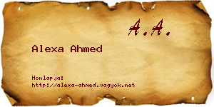 Alexa Ahmed névjegykártya